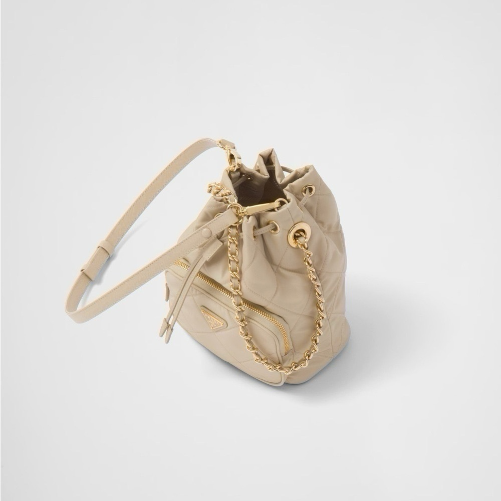 NEW Prada Women’s Re-Edition 1995 Chaîne Re-Nylon Bag Desert Beige Quilted - Picture 2 of 15